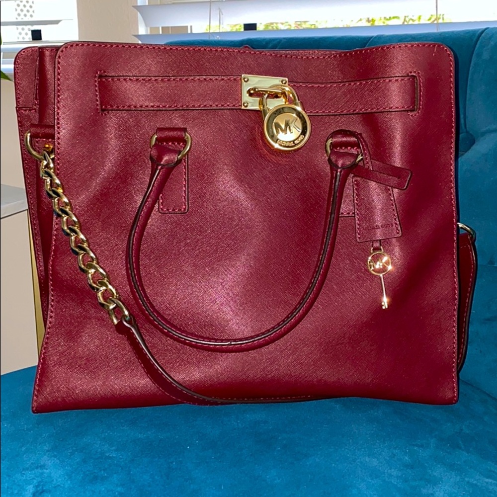 Burgundy Michael Kors Hamilton bag